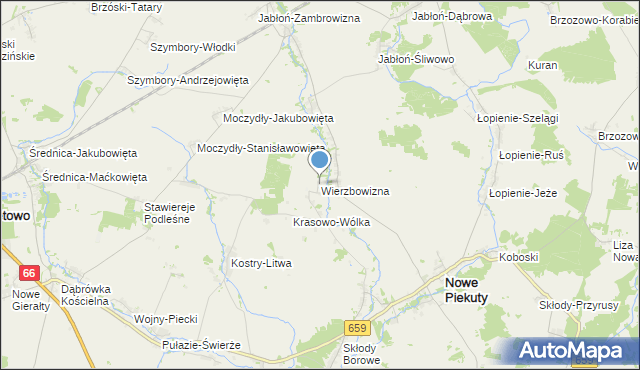 mapa Wierzbowizna, Wierzbowizna na mapie Targeo